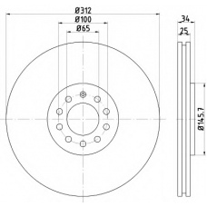 8DD 355 106-732 HELLA PAGID Тормозной диск