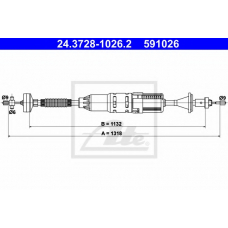 24.3728-1026.2 ATE Трос, управление сцеплением
