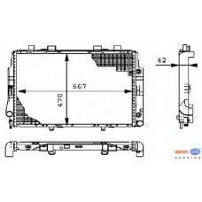 8MK 376 711-171 HELLA Радиатор, охлаждение двигателя