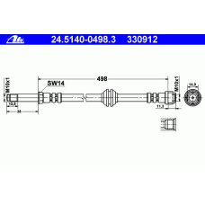 24.5140-0498.3 ATE Тормозной шланг