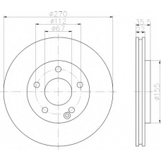 8DD 355 110-221 HELLA Тормозной диск