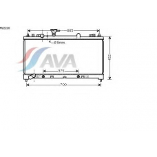 MZ2220 AVA Радиатор, охлаждение двигателя