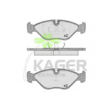 35-0195 KAGER Комплект тормозных колодок, дисковый тормоз