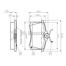 0 986 TB2 137 BOSCH Комплект тормозных колодок, дисковый тормоз