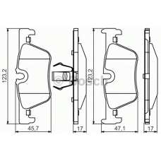 0 986 495 289 BOSCH Комплект тормозных колодок, дисковый тормоз