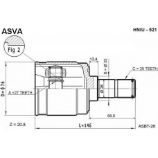 HNIU-521 ASVA Шарнирный комплект, приводной вал