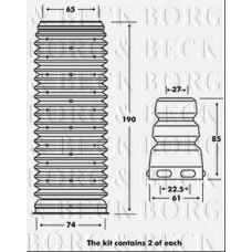 BPK7001 BORG & BECK Пылезащитный комплект, амортизатор