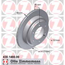 430.1480.00 ZIMMERMANN Тормозной диск