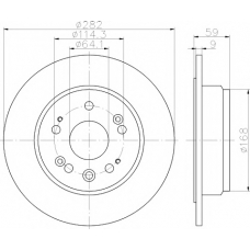 8DD 355 114-431 HELLA PAGID Тормозной диск