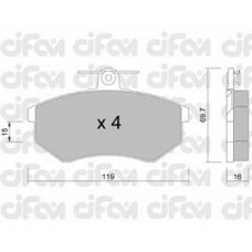 822-148-2 CIFAM Комплект тормозных колодок, дисковый тормоз