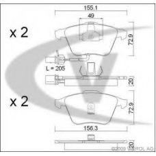 V10-8181 VEMO/VAICO Комплект тормозных колодок, дисковый тормоз