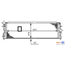 8MK 376 711-741 HELLA Радиатор, охлаждение двигателя