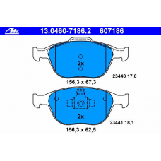 13.0460-7186.2 ATE Комплект тормозных колодок, дисковый тормоз