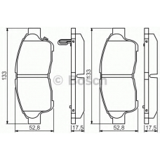 0 986 495 257 BOSCH Комплект тормозных колодок, дисковый тормоз