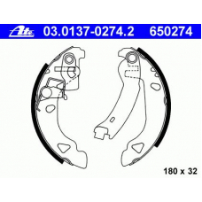 03.0137-0274.2 ATE Комплект тормозных колодок