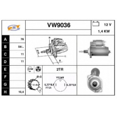 VW9036 SNRA Стартер