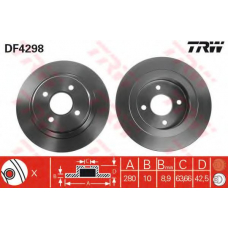 DF4298 TRW Тормозной диск