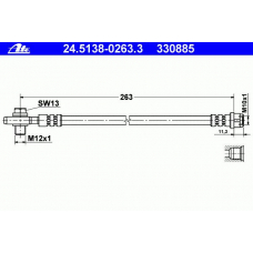 24.5138-0263.3 ATE Тормозной шланг