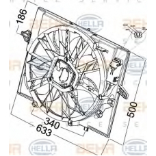 8EW 351 041-271 HELLA Вентилятор, охлаждение двигателя