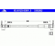 83.6123-0381.3 ATE Тормозной шланг