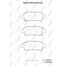 T361A15 NPS Комплект тормозных колодок, дисковый тормоз