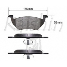 D3151 KAISHIN Комплект тормозных колодок, дисковый тормоз