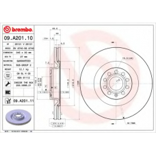 09.A201.10 BREMBO Тормозной диск