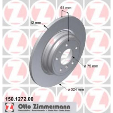 150.1272.00 ZIMMERMANN Тормозной диск