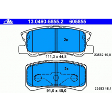 13.0460-5855.2 ATE Комплект тормозных колодок, дисковый тормоз