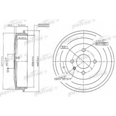 PDR1034 PATRON Тормозной барабан