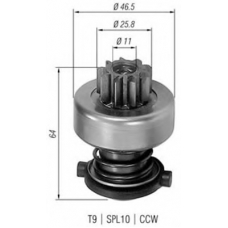 940113020113 MAGNETI MARELLI Ведущая шестерня, стартер
