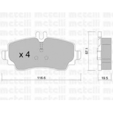 22-0310-1 METELLI Комплект тормозных колодок, дисковый тормоз