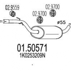 01.50571 MTS Средний глушитель выхлопных газов