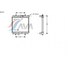 PE2243 AVA Радиатор, охлаждение двигателя