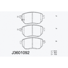 J3601092 NIPPARTS Комплект тормозных колодок, дисковый тормоз