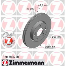 320.3806.20 ZIMMERMANN Тормозной диск