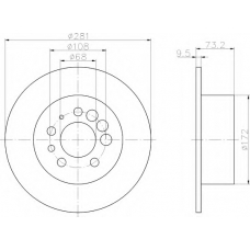 8DD 355 100-891 HELLA Тормозной диск