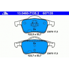 13.0460-7135.2 ATE Комплект тормозных колодок, дисковый тормоз
