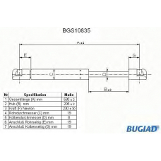 BGS10835 BUGIAD Газовая пружина, капот