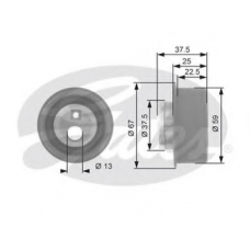 T41136 GATES Натяжной ролик, ремень грм