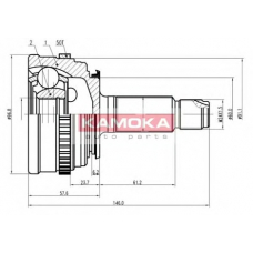 6800 KAMOKA Шарнирный комплект, приводной вал
