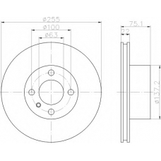 8DD 355 100-251 HELLA Тормозной диск