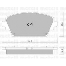 22-0464-0 METELLI Комплект тормозных колодок, дисковый тормоз