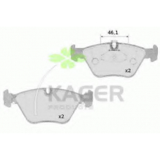 35-0604 KAGER Комплект тормозных колодок, дисковый тормоз