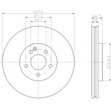 8DD 355 122-272 HELLA PAGID Тормозной диск