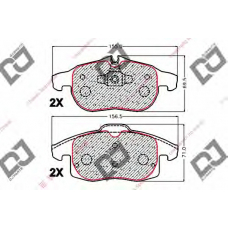 BP2072 DJ PARTS Комплект тормозных колодок, дисковый тормоз