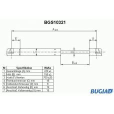 BGS10321 BUGIAD Газовая пружина, крышка багажник