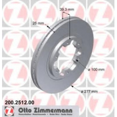 200.2512.00 ZIMMERMANN Тормозной диск