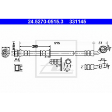 24.5270-0515.3 ATE Тормозной шланг