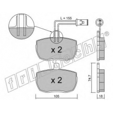 018.1 fri.tech. Комплект тормозных колодок, дисковый тормоз